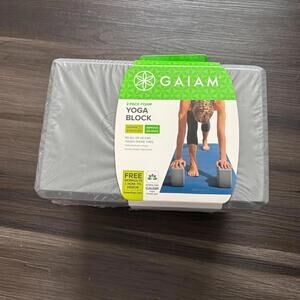 NEW Gaiam Foam Yoga Block Lightweight Non-Slip 9" x 6" x 4" Gray Yoga Blocks